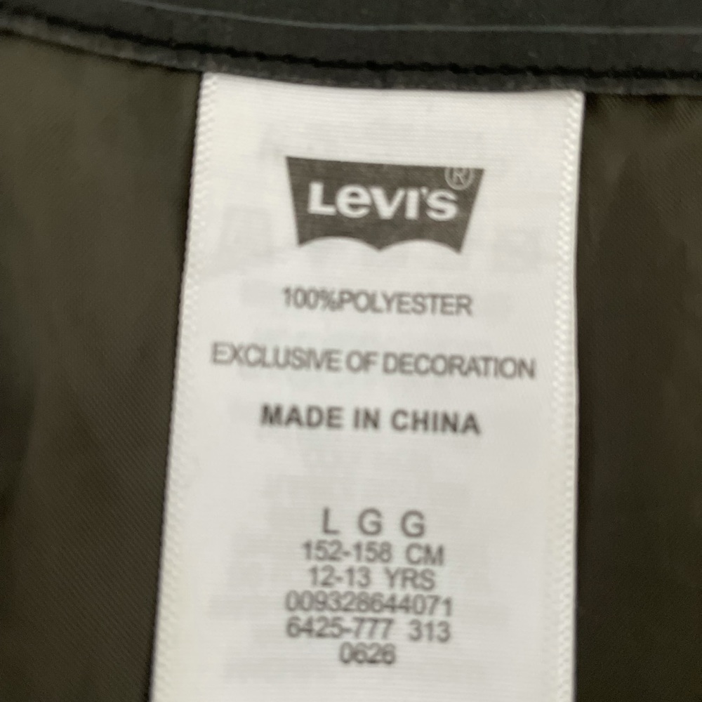 Levi’s Olive Green Bomber Jacket. Size L - Picture 6 of 6